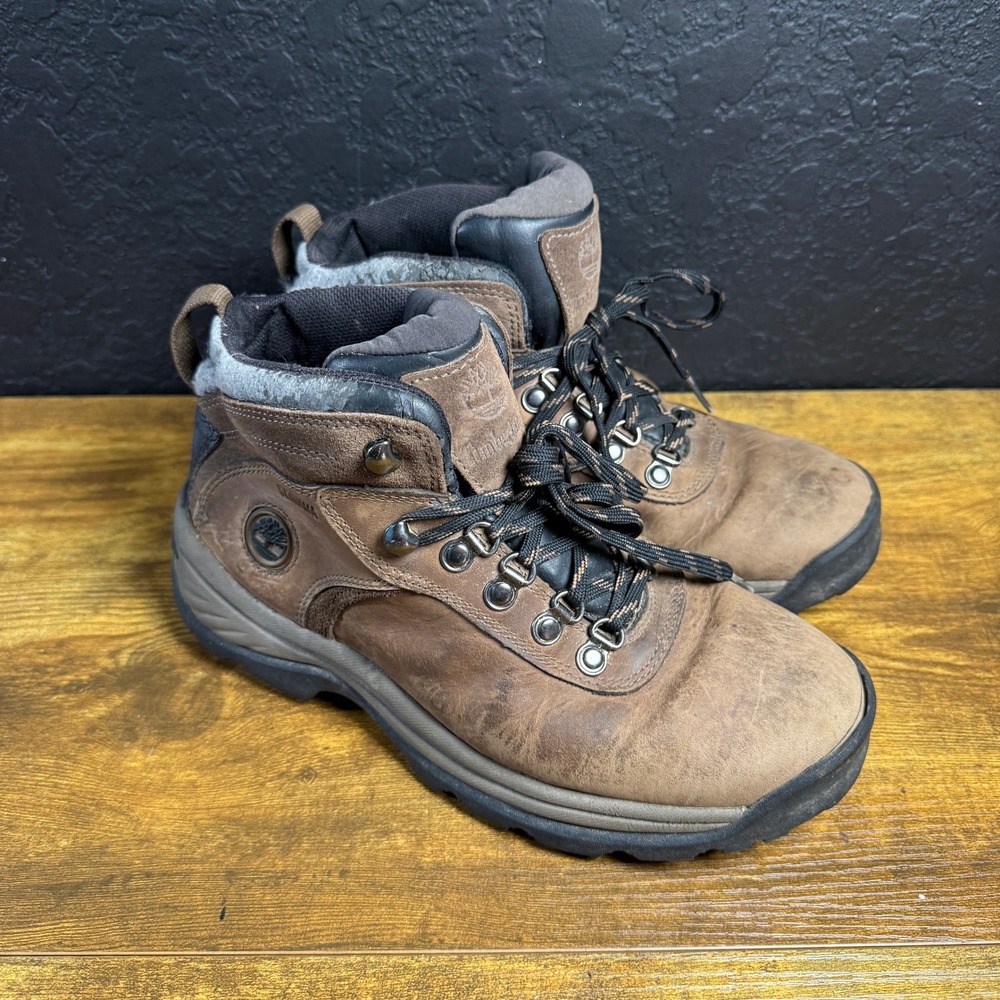 Timberland White Ledge Waterproof Hiking Boots Brown Leather‎ Womens 8M 18629